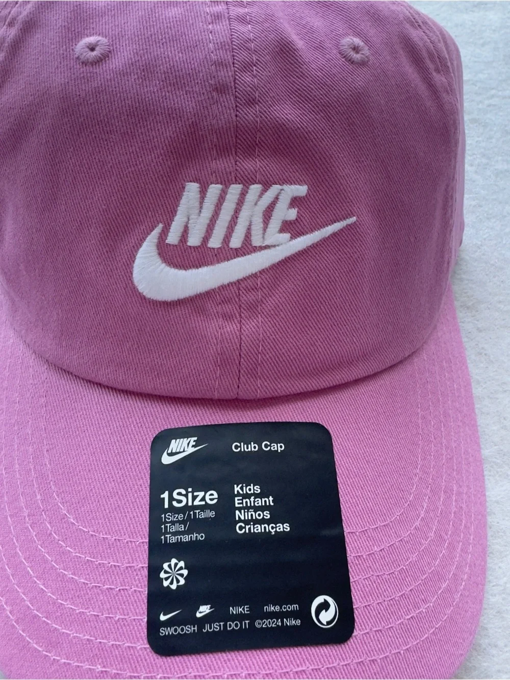 Nike Kids Club Cap Pink Adjustable Swoosh Logo One Size NWT NEW